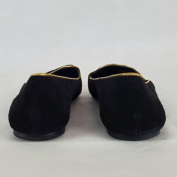 Brian Atwood Claudelle Mens Suede Black Smoking Slippers 8 Black Slip on Loafers - Picture 8 of 12